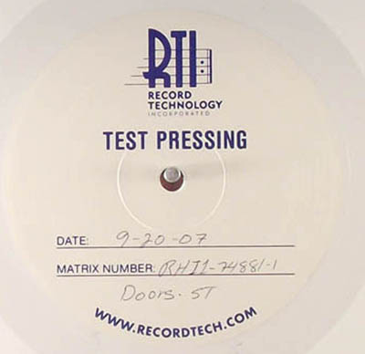 A colored vinyl album by the Doors, issued only as a test pressing