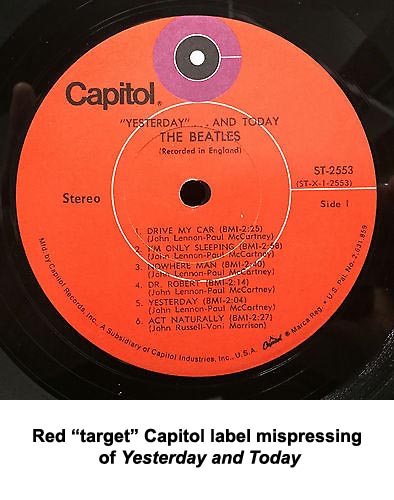 beatles yesterday red target label