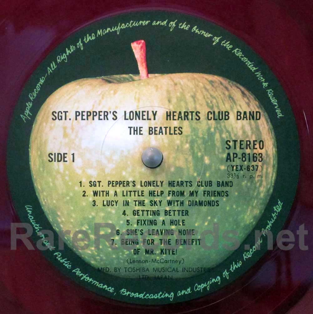 Beatles - Sgt. Pepper Japan red vinyl Apple LP with obi