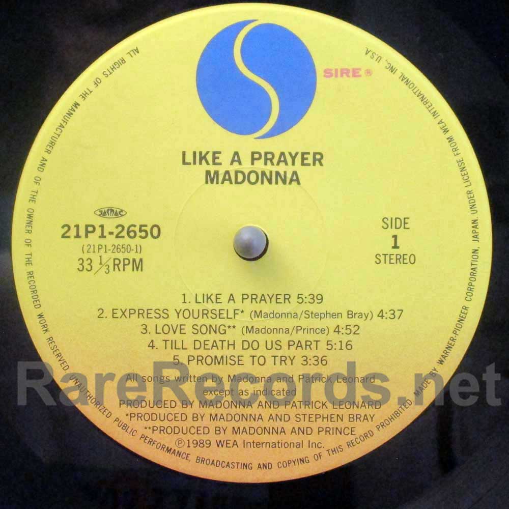 Madonna ‎– Like A Prayer (1989) - New LP Record 2020 Sire Vinyl