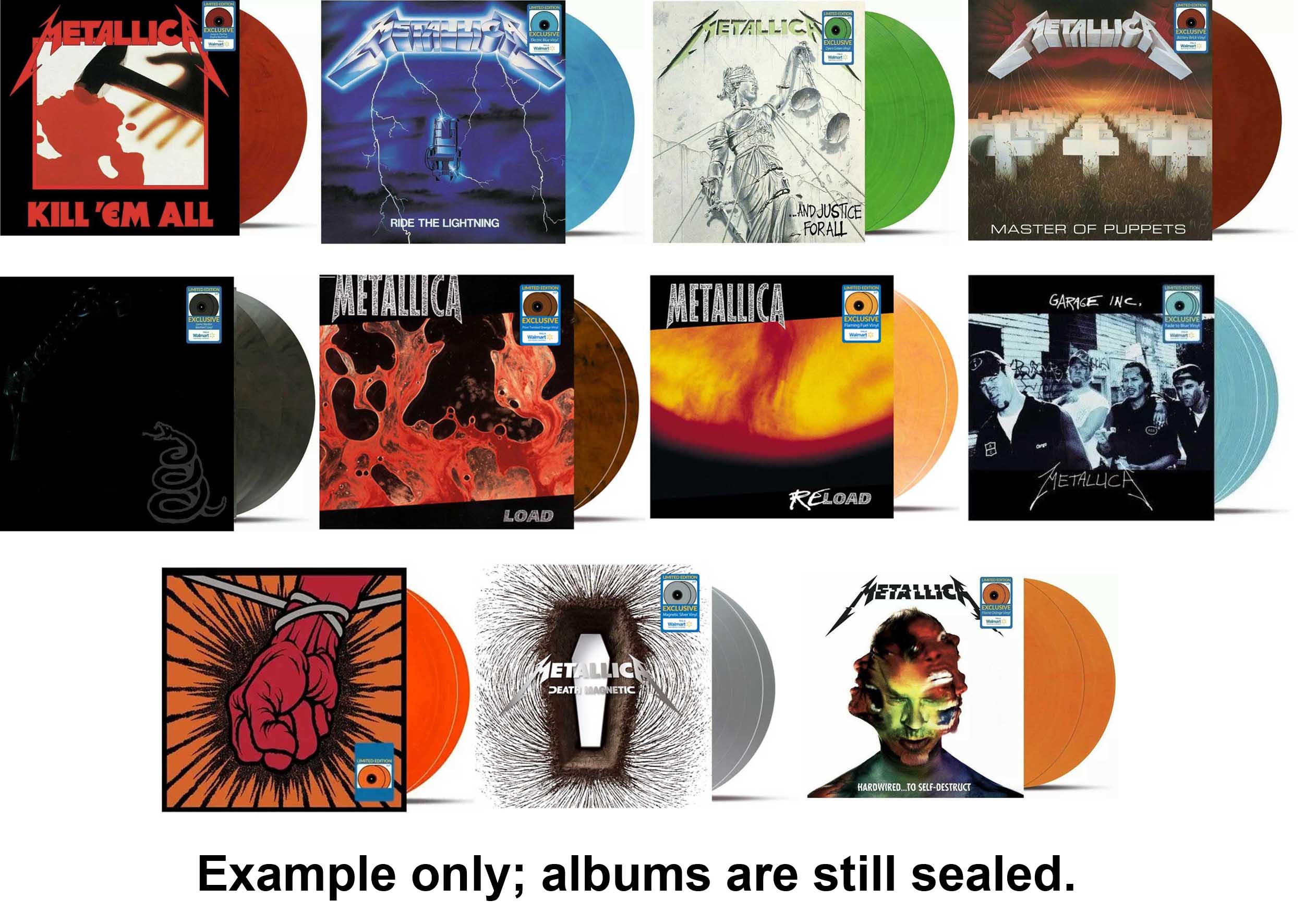 Metallica Set of 11 sealed U.S. colored vinyl Walmart LPs