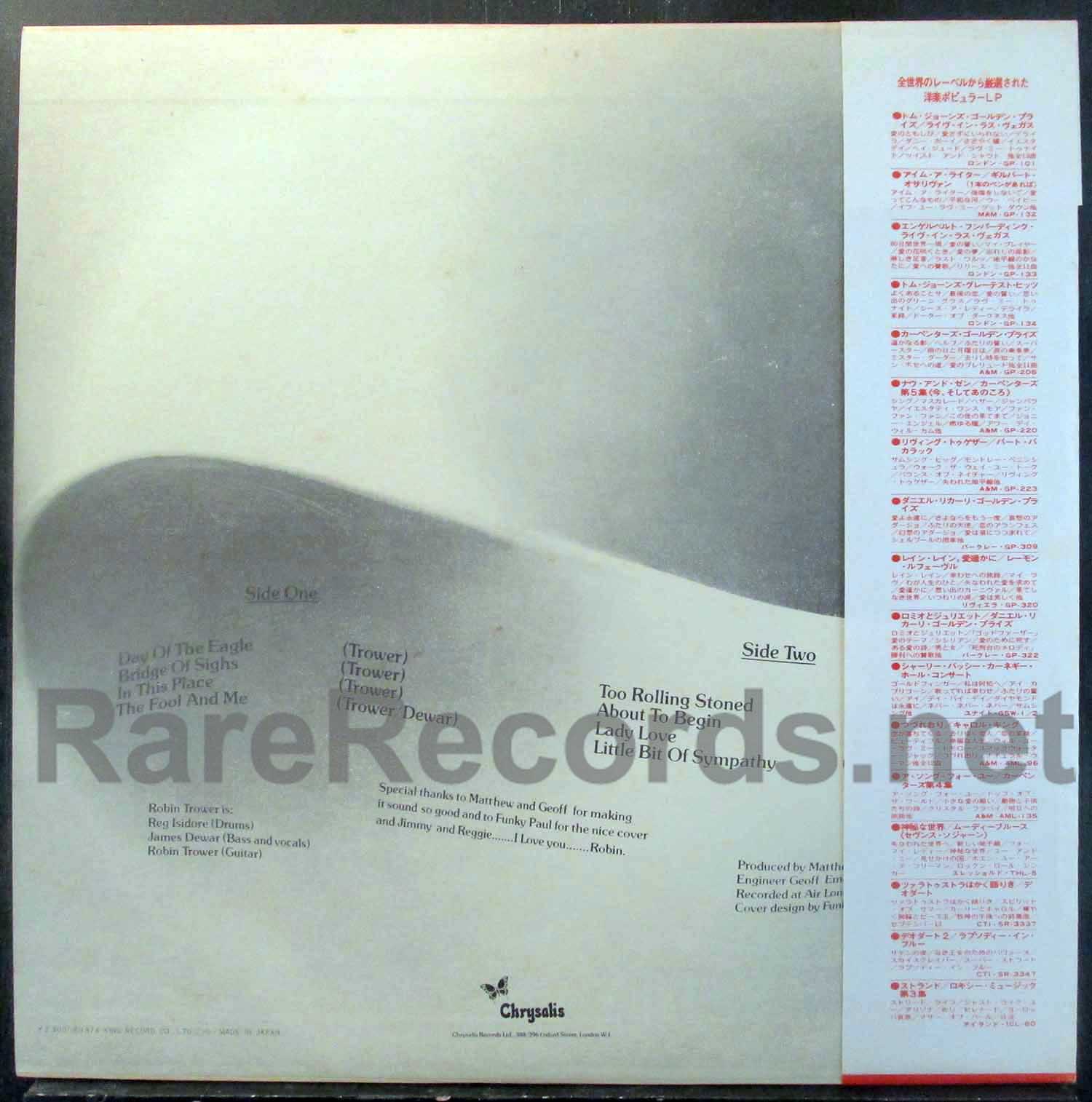 Robin Trower - Bridge of Sighs original Japan LP with obi