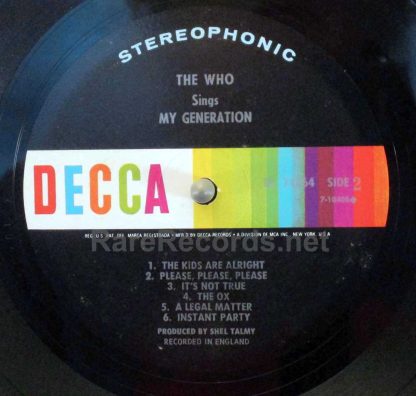 who my generation u.s. stereo LP